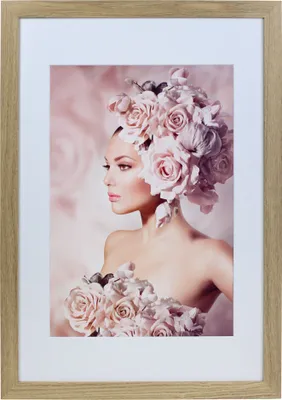 Produktbild von Bilderrahmen Holz Rahmen Plexi Acryl Collage Wanddeko Poster quadratisch S215 - Farbe: Natur | Format: 40x60