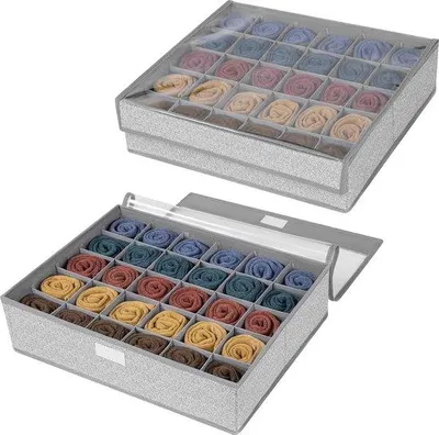 Produktbild von Famanu Aufbewahrungsboxen Set von 2 - 30 Fächer für Unterwäsche und Socken