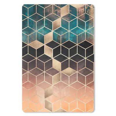 Produktbild von MuchoWow® Mauspad Mousepad Abstrakt - Würfel - Gold - Muster - Luxus 18x27 cm - Mousepads - Maus Mat - Pad - Mausunterlage