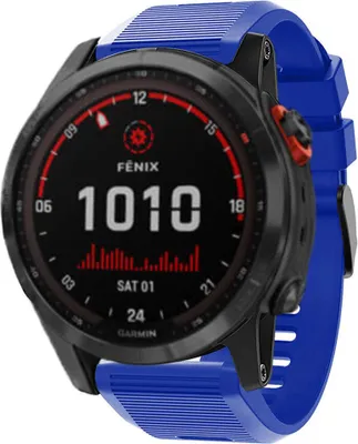 Produktbild von Strap-it Garmin Fenix 7x Silikonarmband (Blau)