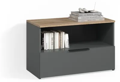 Image de Commode Livinity Piave Anthracite/Sonoma avec 1 compartiment fermé, Model 58796