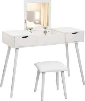 Image de Chambre à coucher - Miroir - Table - Moderne - Blanc