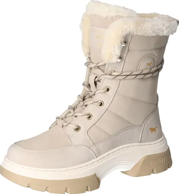 Produktbild von Mustang Damen Stiefelette warm gefüttert sportliche Plateausohle 1481-604, Größe:39 EU, Farbe:Beige