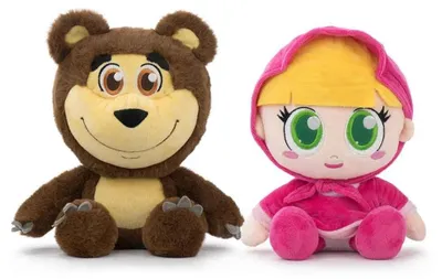 Produktbild von Kuscheltier Masha und der Bär - 22 cm - Set mit 2 Stück