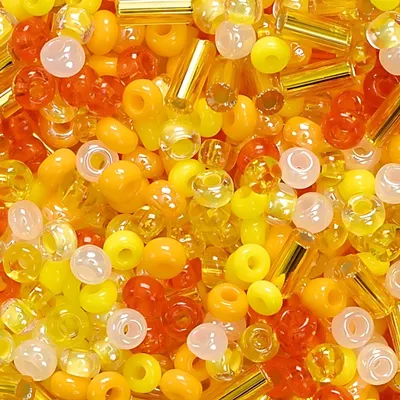 Image de KNORR prandell 216105947 Mélange de rocailles de bohème Ø 2,5 mm jaune-orange mélangé