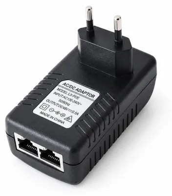 Zdjęcie produktu dla Injektor PoE 48 V, 0,5 A, adapter Gigabit PoE