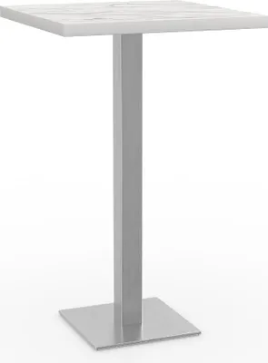 Produktbild von Gastro Stehtisch 70x70 cm | Marmor Weiß | Edelstahlgestell