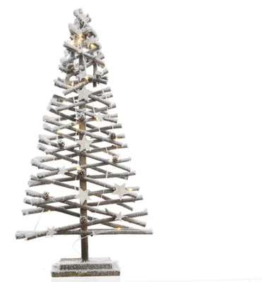 Productafbeelding van Micro LED boom sneeuw op batterij 12x40x80 cm 30L warm wit Kerst Lumineo