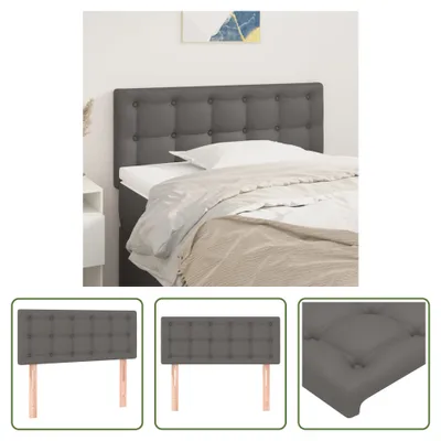 Produktbild von The Living Store Kopfteil Grau 100x5x78/88 cm Kunstleder