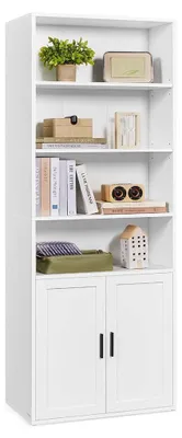 Produktbild von Weißes Bücherregal – Spanplatte und MDF – 24 x 60 x 175 cm