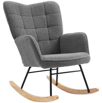 Produktbild von HOMCOM Schaukelstuhl Sessel Relaxsessel bis 120 kg, Polyester, Dunkelgrau