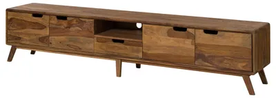 Immagine prodotto di MASSIVMOEBEL24 | Mobile tv in legno di Sheesham 240x40x48  laccato-sabbiato naturale MALMÖ 2 #227