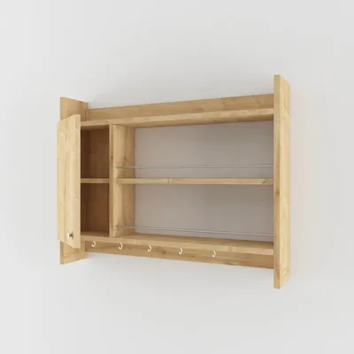 Image de Étagère de cuisine en panneau mélaminé chêne 85 x 65 x 15 cm