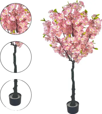 Produktbild von Kirschblütenbaum, lebensechtes Seiden-Design, pflegeleicht, 150cm