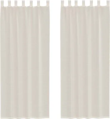 Image de vidaXL Voile Rideaux avec patte 2 pcs. Crème
