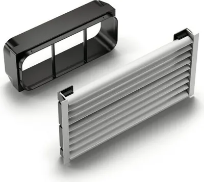 Obrázok produktu pre PRIME flow Prime 150 Sada vetracích mriežok Plinth Flow Angular, vetracia mriežka, farebná nerezová oceľ