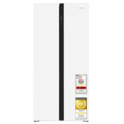 Produktbild von Exquisit Side-by-Side Kühlschrank | 372 l Nutzinhalt (230/142 l), E, 267 kWh/Jahr, 41 dB | No Frost Kühlen & Gefrieren | SBS39-440E weiss