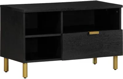 Produktbild von "2026 Promotion" TV-Schrank Schwarz 80x33x46 cm Holzwerkstoff - CD- & DVD-Regale CC24999
