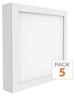 Produktbild von 5er-Pack – LED-Deckenleuchte 24 W, 220 V, quadratisch – Kaltweiß 6000 K – 8000 K