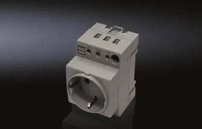 Immagine prodotto di Rittal Steckdose für Tragschienenmontage, 250V AC / 16A, Po