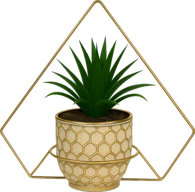 Produktbild von FRAMADO, Pflanzregal Wand, Blumenhalter Metall Hängend Blumen 42x19x38cm Gold