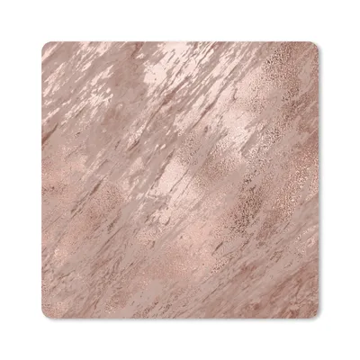 Produktbild von MuchoWow® Mauspad Mousepad Marmor - Rosa - Gold 20x20 cm - Mousepads - Maus Mat - Pad - Mausunterlage - Desk Mat - Bureauartikeln