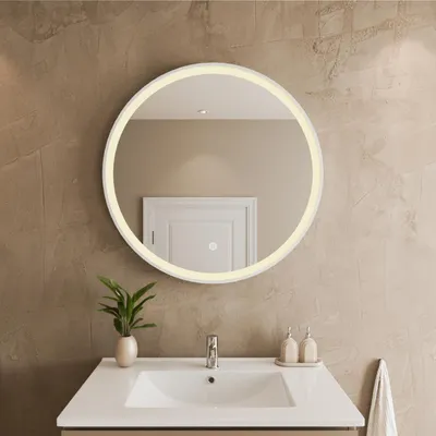 Zdjęcie produktu dla LOMAZOO lustro Helsinki 70 cm, okrągłe, białe, LED