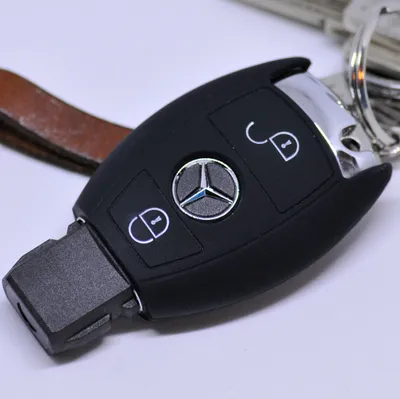 Produktbild von Auto Schlüssel Hülle Silikon Schutz Cover Schwarz kompatibel mit Mercedes Benz Sprinter W906 E C-Klasse 2 Tasten Smartkey