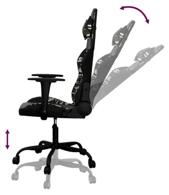 Produktbild von Gaming Stuhl Racing Chefsessel Bürostuhl Drehstuhl Sportsitz Bürosessel Schreibtischstuhl Computerstuhl Schwarz Tarnfarben Kunstleder