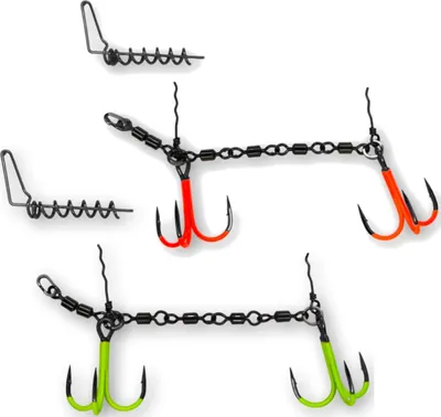 Produktbild von Pikecraft 4-Swivel Kit XL 2/0 - Hakensystem für Gummifische, Farbe:UVO
