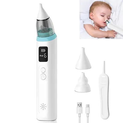 Produktbild von Nasensauger für Babys,Nasensauger für Kinder mit 6 Geschwindigkeitsstufen,ausgestattet mit 2 Saugköpfen und Display, für Säuglinge und Kleinkinder