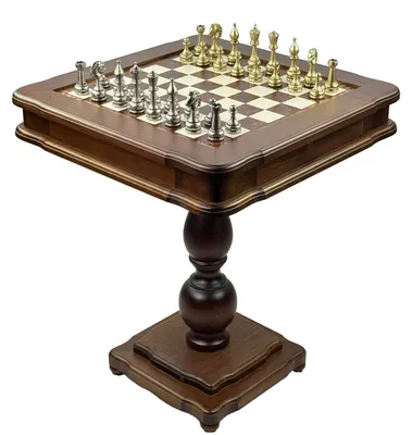 Produktbild von Exklusiver Italfama Spieltisch Set – Schwere Metallfiguren 10cm, Backgammon & Dame 58x58 cm