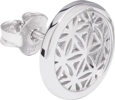 Produktbild von Einzel Ohrstecker Blume des Lebens 925 Silber 11mm kleine Lebensblume Ohrringe