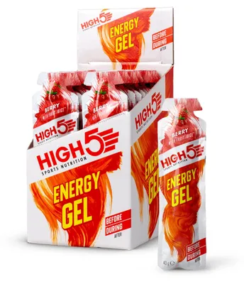 Produktbild von HIGH5 Energy Gel Beere – 20 x 40 g – 23 g Kohlenhydrate pro Gel – Mit echtem Fruchtsaft