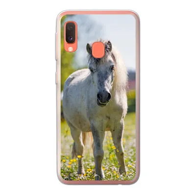 Produktbild von MuchoWow® Handyhülle Schutzhülle Hülle für Samsung Galaxy A20e Pferd - Blumen - Licht Silikon Softcase Handy Hülle - Abdeckung