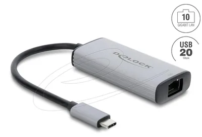 Image de Adaptateur réseau DELOCK USB Type-C 10 Gigabit LAN 1 x RJ45