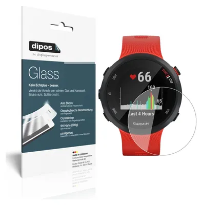 Produktbild von 2x Schutzfolie für Garmin Forerunner 45 - Anti-Shock 9H Folie dipos Glass Kunststoffglas