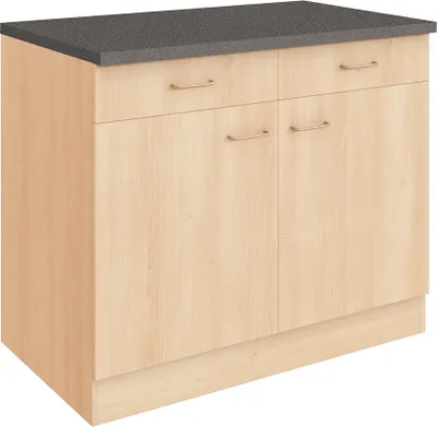 Produktbild von Küchen-Unterschrank 2-türig SALERNO-03 Buche Nachbildung Breite 100 cm