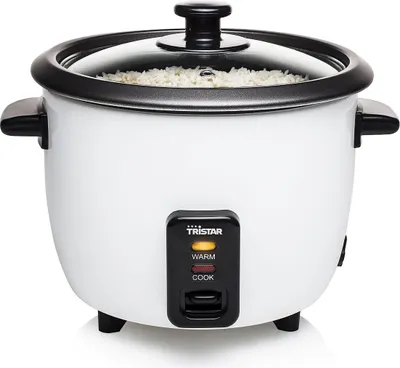 Produktbild von Tristar RK-6117 Reiskocher, Schwarz, Weiß, 0,6 l, 300 W, 220 - 240 V, 50 - 60 Hz, 245 mm
