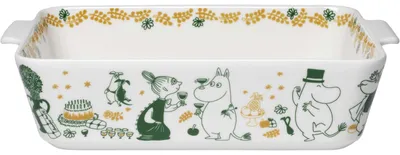 Produktbild von Moomin by Arabia Mumins Gift of Love Ofenform 2,5 l creme, weihnachtsgrün