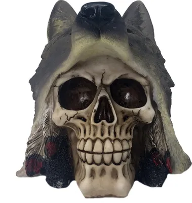 Produktbild von Gothic Totenkopf mit Wolfskopf - Fantasy Halloween