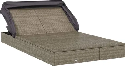 A product shot of a double lounger with a canopy.