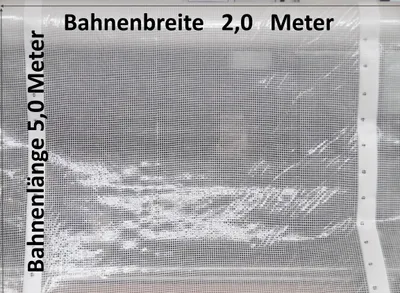 Produktbild von Schwere Gitterfolie 10m² / 2m x 5,0m klare Gewicht 250g/m² Folie Gewächshaus Tunnel-Folie Aufzuchtfolie, Beetfolie Frühbeetfolie