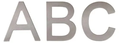 Image de B-Harko D Lettre autocollante en acier inoxydable mat 7,6 cm