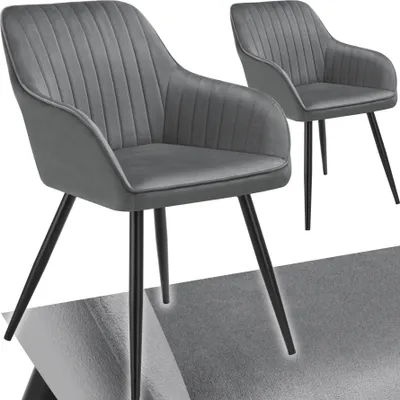 Produktbild von tectake® Esszimmerstuhl Marilyn gepolstert, in Samtoptik, gesteppt 58 x 62 x 82 cm