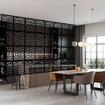 Produktbild von Famanu Raumteiler mit schwarzem, herzförmigem Design - dekorativ und umweltfreundlich
