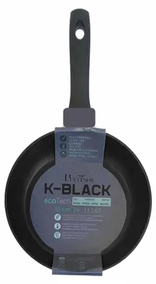 Imagen del producto de Sartén antiadherente Pinti Padella, diámetro 28 cm, color mate (K-black), tecnología Eco-Tech. Recubrimiento sin . Compatible con todos los tipos de cocinas, incluyendo inducción. Fabricado en Italia. Ideal para porciones medianas y cocciones rápidas
