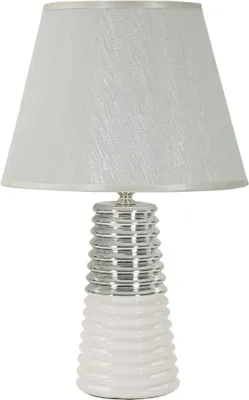 Image de Lampe à poser Mauro Ferretti Candela E27 Ø 25x41 cm blanc argenté