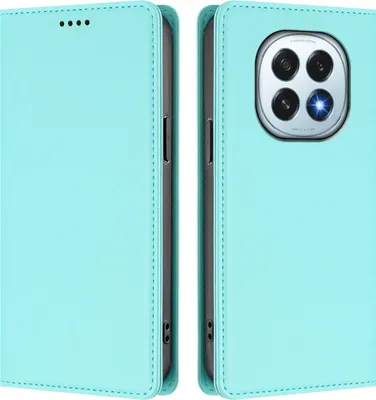 Image de Housse de téléphone portable pour Oppo F29, Cuir synthétique à rabat antichoc Housse magnétique avec support Turquoise