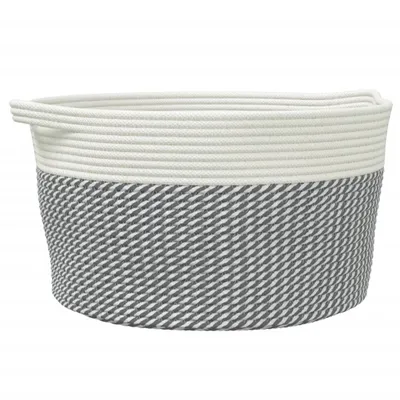 Obrázok produktu pre Úložný kôš sivo-biely Ø40x25 cm bavlna